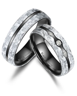 Snubní prsteny Black Titanium Black & White