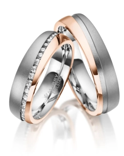 Moderní snubní prsteny ocelové dvě tváře