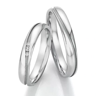 Luxusní ocelové snubní prsteny s brilianty